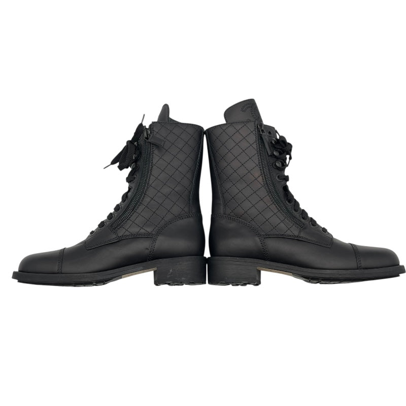 シャネル CHANEL ココマークレースアップブーツ G28636 ブラック レザー レディース ブーツ