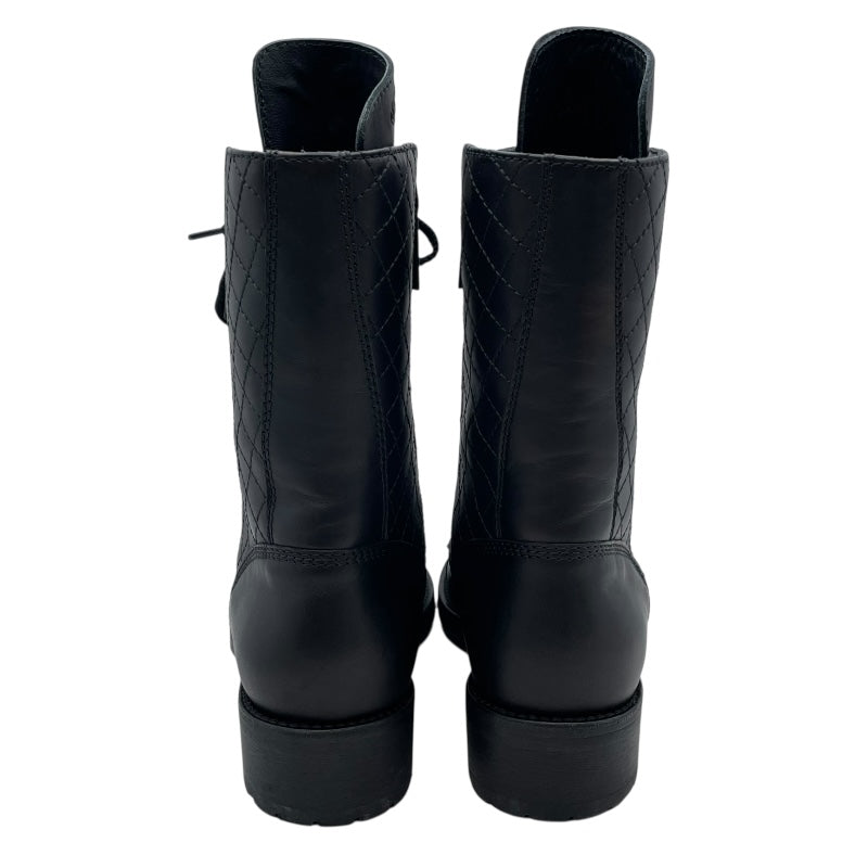 シャネル CHANEL ココマークレースアップブーツ G28636 ブラック レザー レディース ブーツ