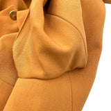 エルメス HERMES 刺繍ポケットステンカラーコート オレンジ ウール レディース ステンカラーコート