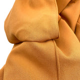 エルメス HERMES 刺繍ポケットステンカラーコート オレンジ ウール レディース ステンカラーコート