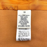 エルメス HERMES 刺繍ポケットステンカラーコート オレンジ ウール レディース ステンカラーコート