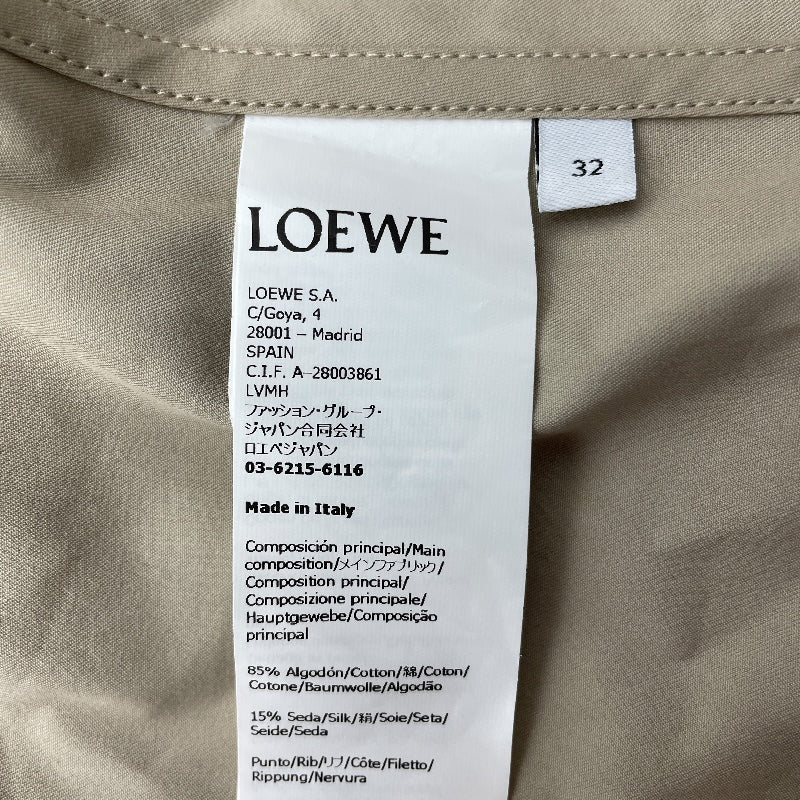 ロエベ LOEWE レザーポケットジップアップジャケット S359Y02XC7 ベージュ コットン レディース その他アウター