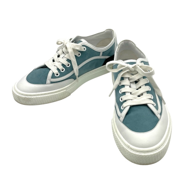 エルメス HERMES ゲットローカットスニーカー ブルー スエード レディース スニーカー