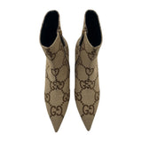 グッチ GUCCI ×BALENCIAGA GGキャンバスショートブーツ 676555 ベージュ キャンバス レディース ブーツ