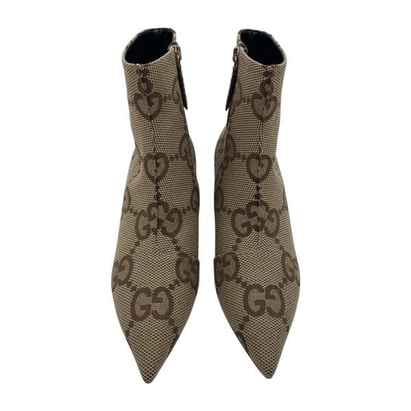 グッチ GUCCI ×BALENCIAGA GGキャンバスショートブーツ 676555 ベージュ キャンバス レディース ブーツ