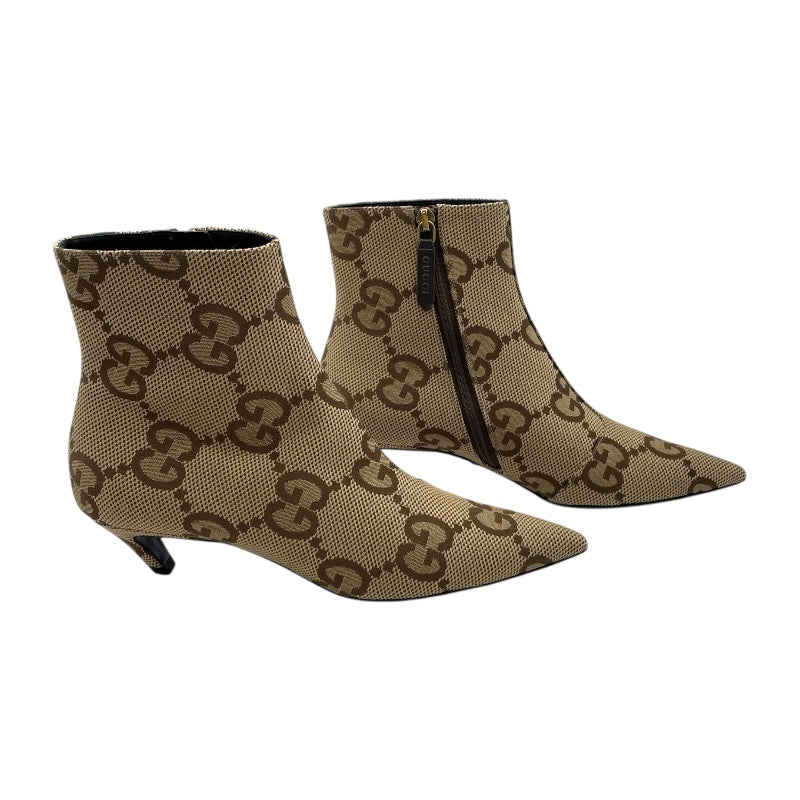 グッチ GUCCI ×BALENCIAGA GGキャンバスショートブーツ 676555 ベージュ キャンバス レディース ブーツ