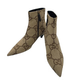 グッチ GUCCI ×BALENCIAGA GGキャンバスショートブーツ 676555 ベージュ キャンバス レディース ブーツ