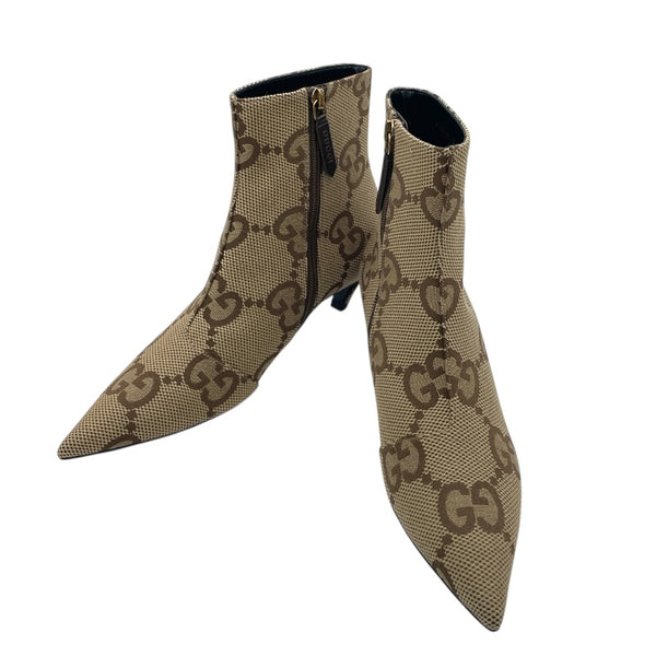 グッチ GUCCI ×BALENCIAGA GGキャンバスショートブーツ 676555 ベージュ キャンバス レディース ブーツ