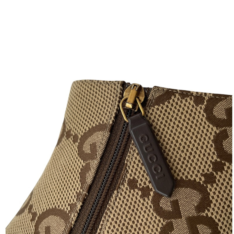 グッチ GUCCI ×BALENCIAGA GGキャンバスショートブーツ 676555 ベージュ キャンバス レディース ブーツ