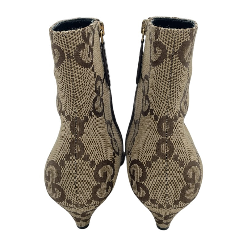 グッチ GUCCI ×BALENCIAGA GGキャンバスショートブーツ 676555 ベージュ キャンバス レディース ブーツ