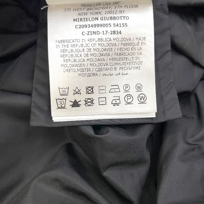 モンクレール MONCLER MIRIELON ダウンコート C-ZIND-17-2834 ブラック ナイロン レディース ダウンジャケット