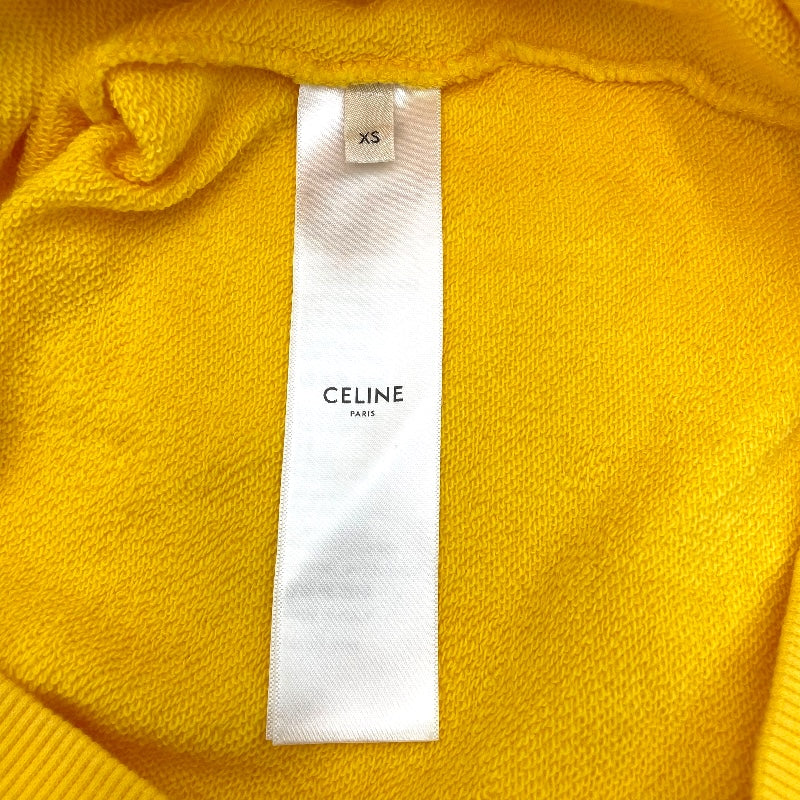セリーヌ CELINE スタッズロゴプルオーバーパーカー 2Y695670Q イエロー 綿 メンズ パーカー