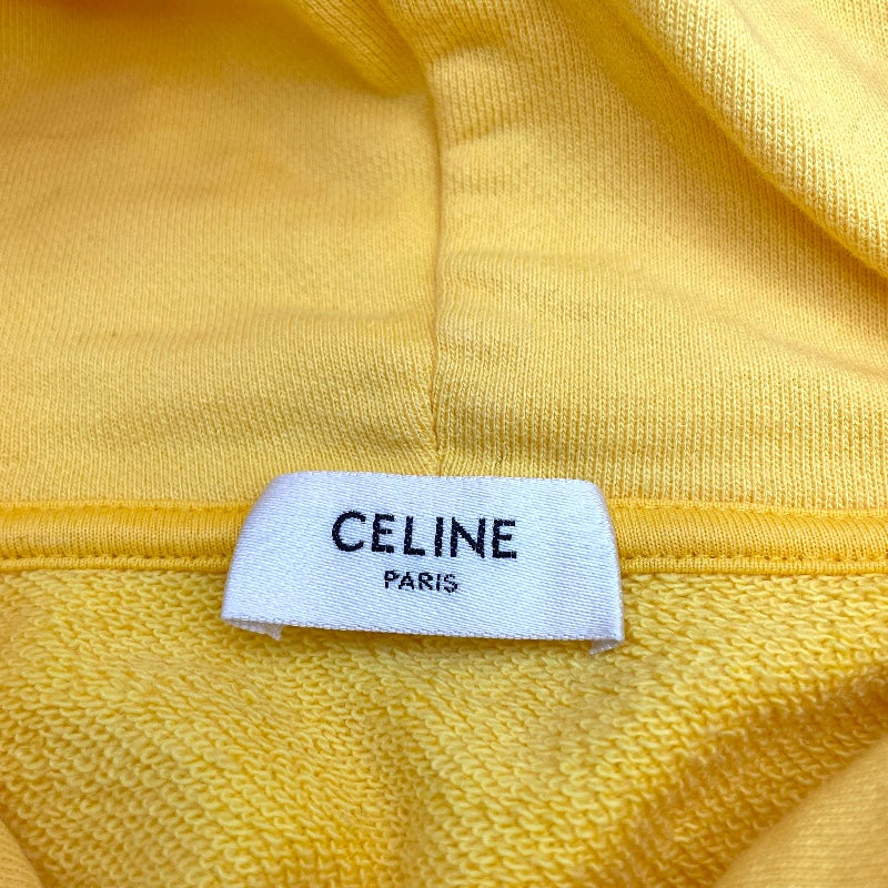 セリーヌ CELINE スタッズロゴプルオーバーパーカー 2Y695670Q イエロー 綿 メンズ パーカー