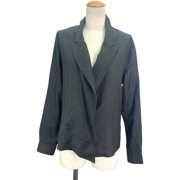 エルメス HERMES オープンカラーシルクシャツジャケット グレー シルク レディース その他アウター