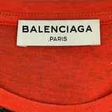 バレンシアガ BALENCIAGA プリント半袖Tシャツ 375842 レッド コットン メンズ 半袖Ｔシャツ