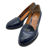 フェンディ FENDI バイカラーヒールローファー ネイビー レザー レディース パンプス