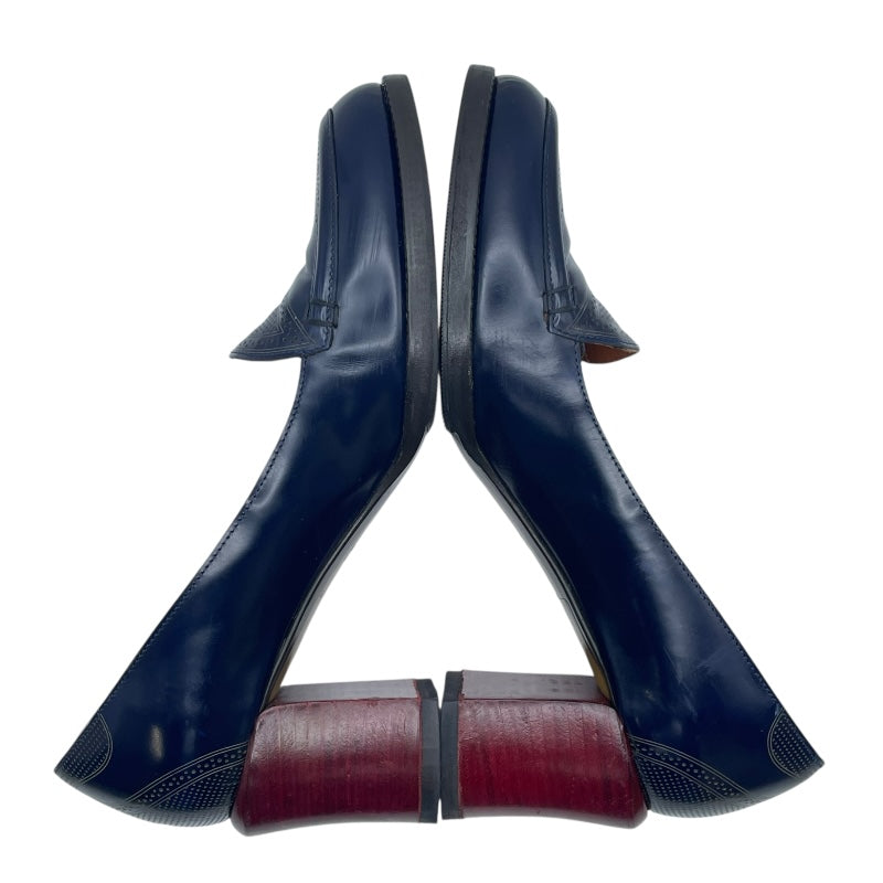 フェンディ FENDI バイカラーヒールローファー ネイビー レザー レディース パンプス