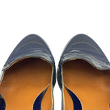 フェンディ FENDI バイカラーヒールローファー ネイビー レザー レディース パンプス