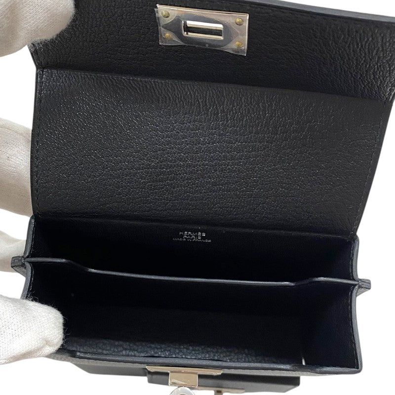 エルメス HERMES ケリーマルチポケット トゥーゴー K刻 ブラック シルバー金具 エプソン ユニセックス ショルダーバッグ