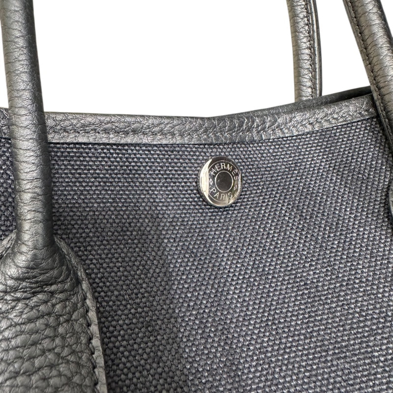 エルメス HERMES ガーデンパーティTPM W刻 ブラック トワル　ネゴンダ ユニセックス ハンドバッグ