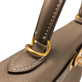 エルメス HERMES ケリー25 内縫い K刻印 エトゥープ マットゴールド金具 トゴ レディース ハンドバッグ