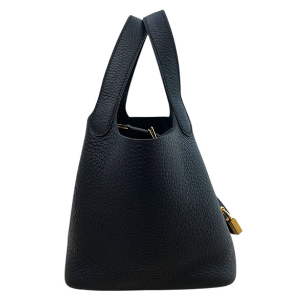 エルメス HERMES ピコタンロックPM K刻印 ブラック ゴールド金具 トリヨン レディース ハンドバッグ