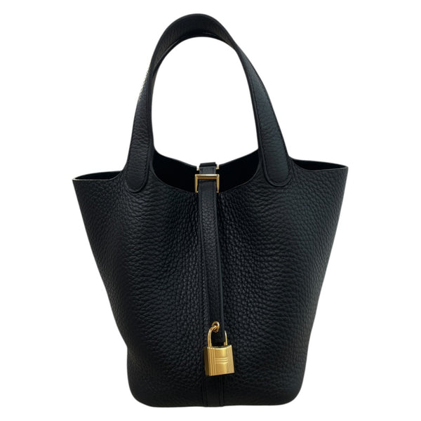 エルメス HERMES ピコタンロックPM K刻印 ブラック ゴールド金具 トリヨン レディース ハンドバッグ