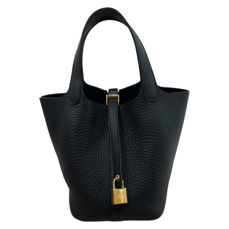 エルメス HERMES ピコタンロックPM K刻印 ブラック ゴールド金具 トリヨン レディース ハンドバッグ
