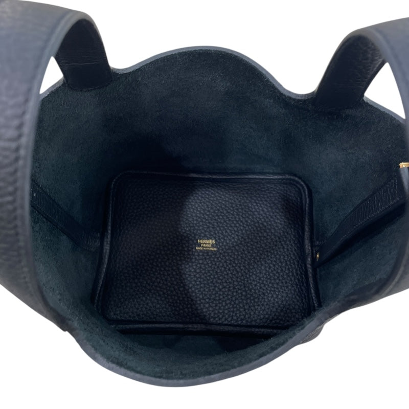 エルメス HERMES ピコタンロックPM K刻印 ブラック ゴールド金具 トリヨン レディース ハンドバッグ