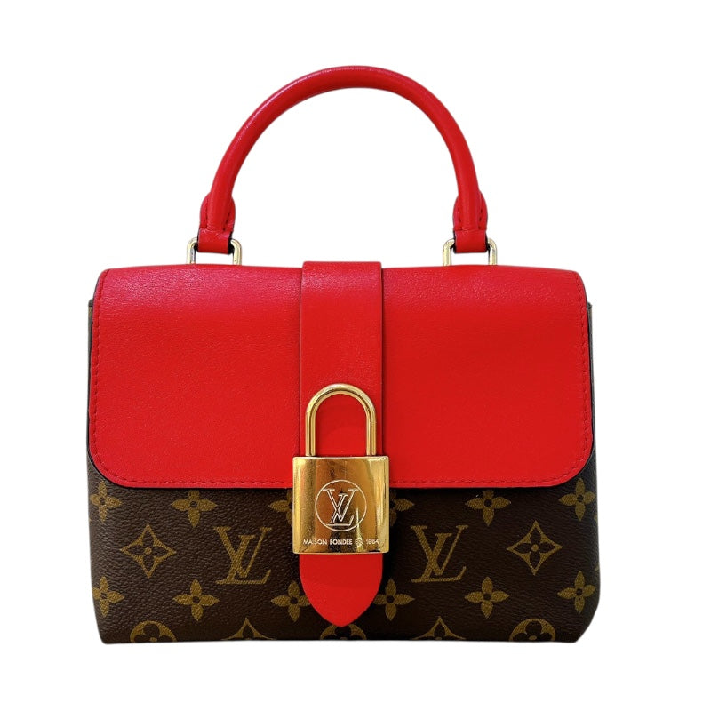 ルイ・ヴィトン LOUIS VUITTON ロッキーBB M44322 ブラウン/レッド モノグラムキャンバス レディース ハンドバッグ