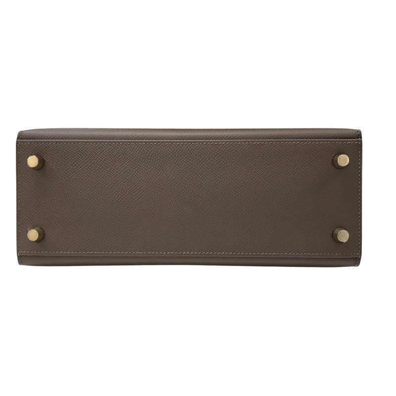 エルメス HERMES ケリー25 外縫い トリコロール B刻 エコルセ・エトゥープ・ブラック ゴールド金具 エプソン レディース ハンドバッグ