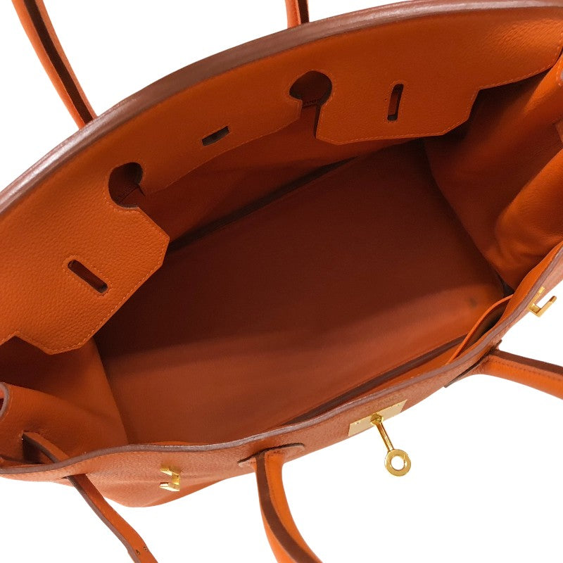エルメス HERMES バーキン35 □G刻印 オレンジ ゴールド金具 トゴ レディース ハンドバッグ