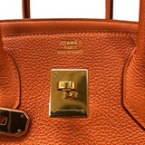 エルメス HERMES バーキン35 □G刻印 オレンジ ゴールド金具 トゴ レディース ハンドバッグ