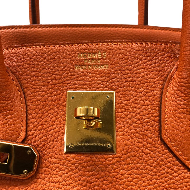 エルメス HERMES バーキン35 □G刻印 オレンジ ゴールド金具 トゴ レディース ハンドバッグ