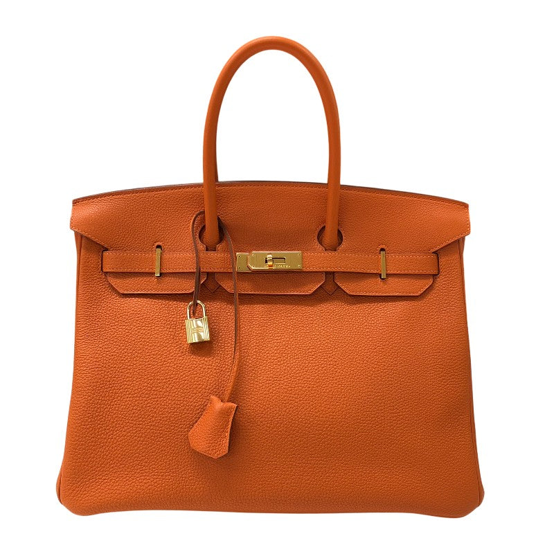 エルメス HERMES バーキン35 □G刻印 オレンジ ゴールド金具 トゴ レディース ハンドバッグ