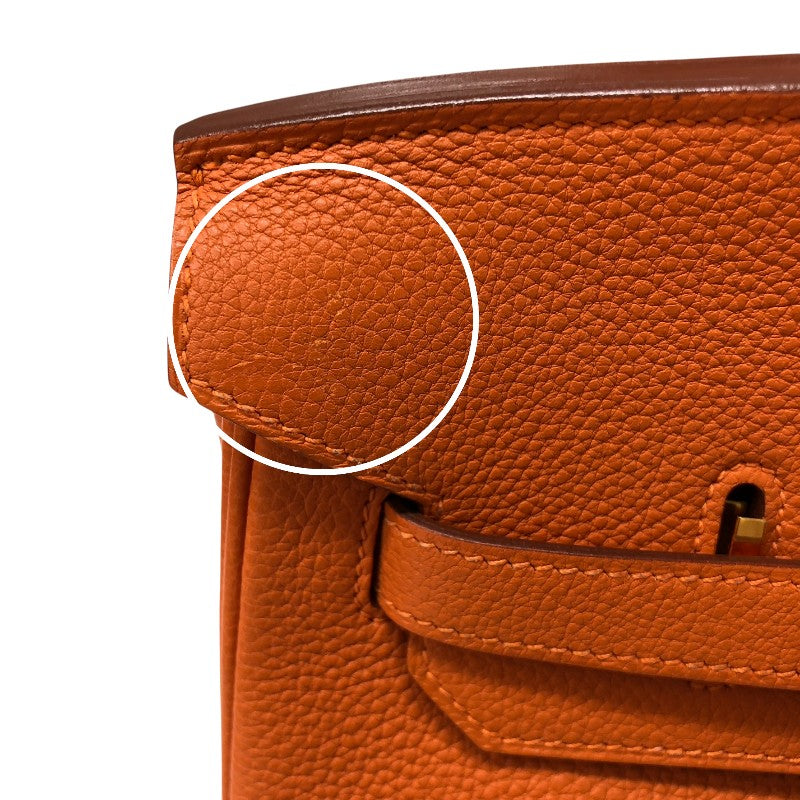 エルメス HERMES バーキン35 □G刻印 オレンジ ゴールド金具 トゴ レディース ハンドバッグ