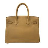 エルメス HERMES バーキン30ヴェルソ U刻印 ブロンズドレ・ブループリュム シルバー金具 トゴ レディース ハンドバッグ