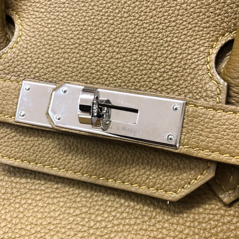 エルメス HERMES バーキン30ヴェルソ U刻印 ブロンズドレ・ブループリュム シルバー金具 トゴ レディース ハンドバッグ