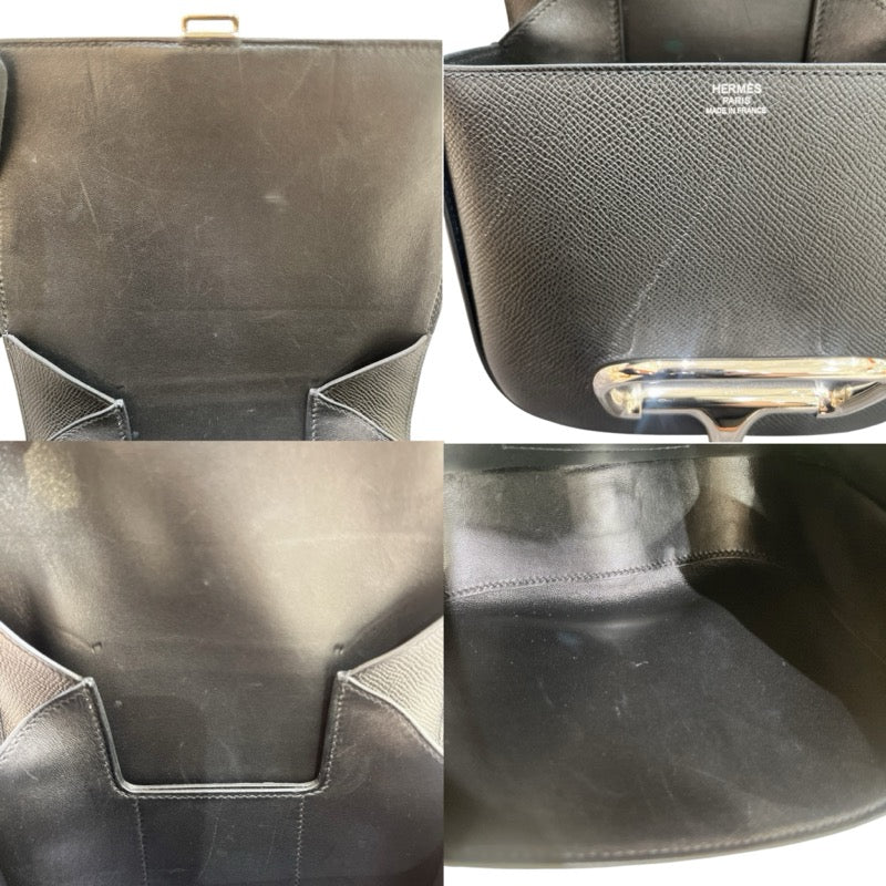 エルメス HERMES デッラカヴァッレリア ミニ U刻印 ブラック シルバー金具 エプソン レディース ショルダーバッグ