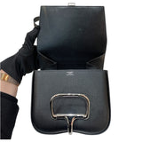 エルメス HERMES デッラカヴァッレリア ミニ U刻印 ブラック シルバー金具 エプソン レディース ショルダーバッグ