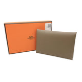 エルメス HERMES カルヴィ W刻印　(2024年製) グレー　 ヴォーエプソン ユニセックス カードケース