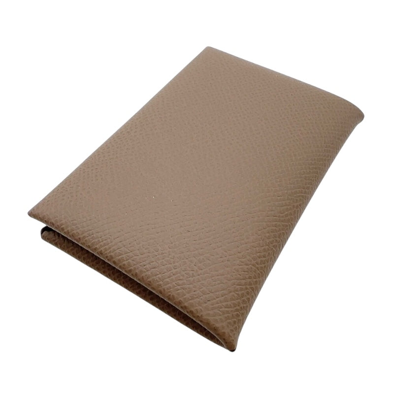 エルメス HERMES カルヴィ W刻印　(2024年製) グレー　 ヴォーエプソン ユニセックス カードケース