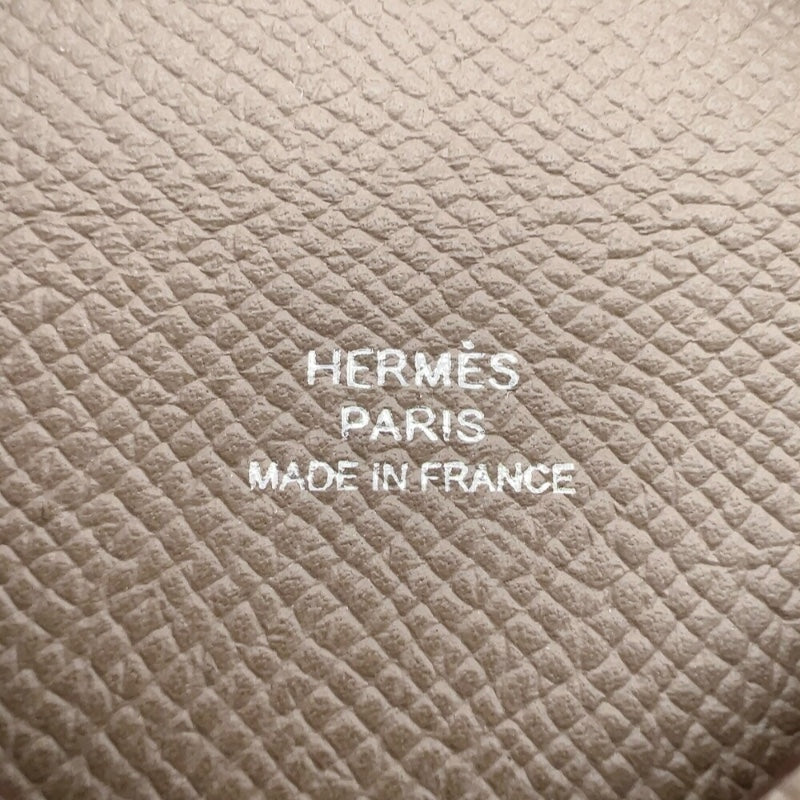エルメス HERMES カルヴィ W刻印　(2024年製) グレー　 ヴォーエプソン ユニセックス カードケース