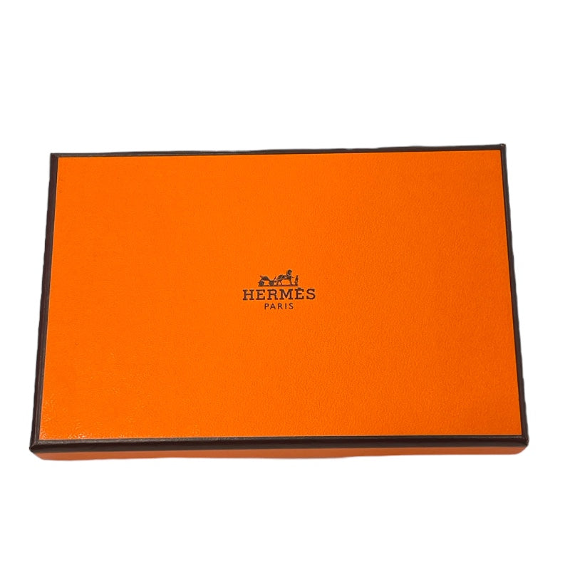 エルメス HERMES カルヴィ W刻 ブラック エプソン ユニセックス カードケース