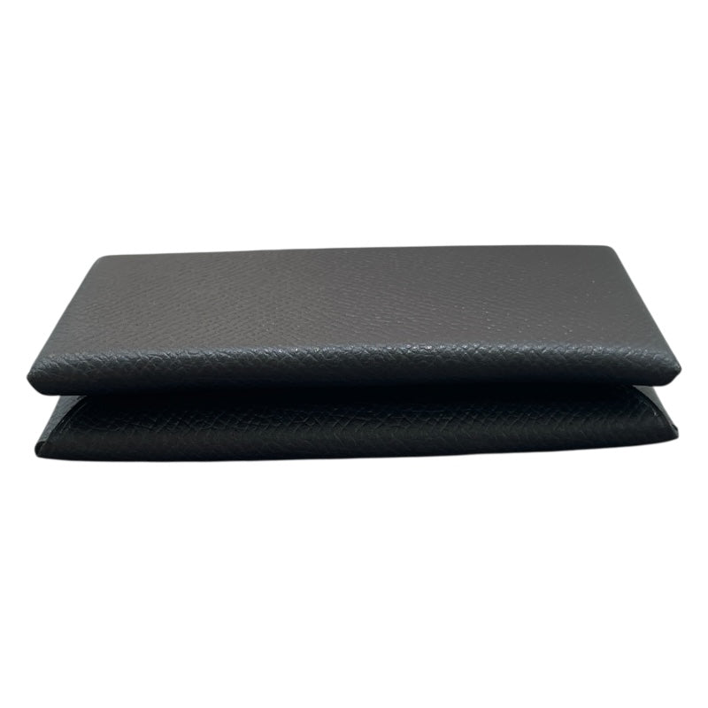 エルメス HERMES カルヴィ W刻 ブラック エプソン ユニセックス カードケース