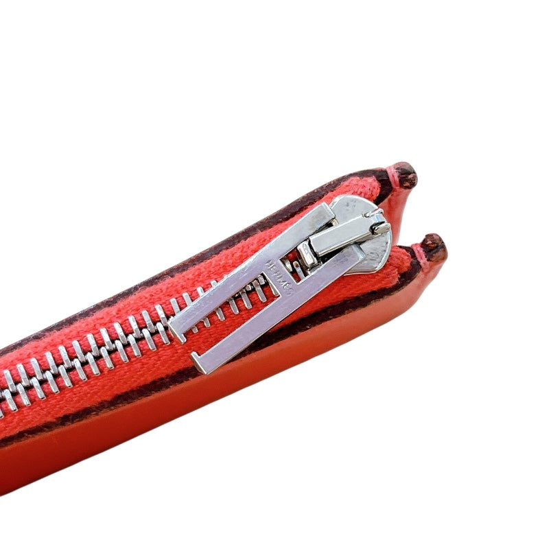 エルメス HERMES リミックスID A刻印 (2017年製) ルージュジャイプール/SV金具 エプソン レディース 長財布