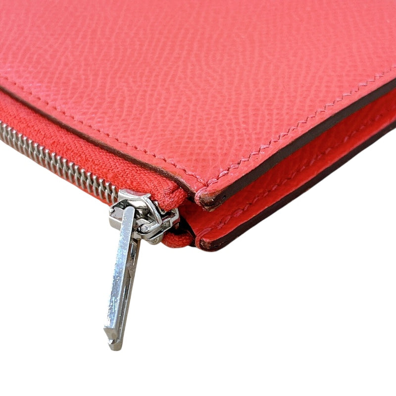 エルメス HERMES リミックスID A刻印 (2017年製) ルージュジャイプール/SV金具 エプソン レディース 長財布