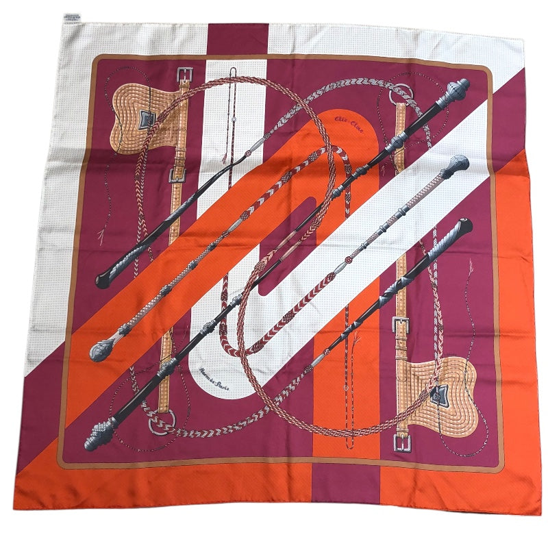 エルメス HERMES カレ90　Clic Clac シルク ユニセックス スカーフ