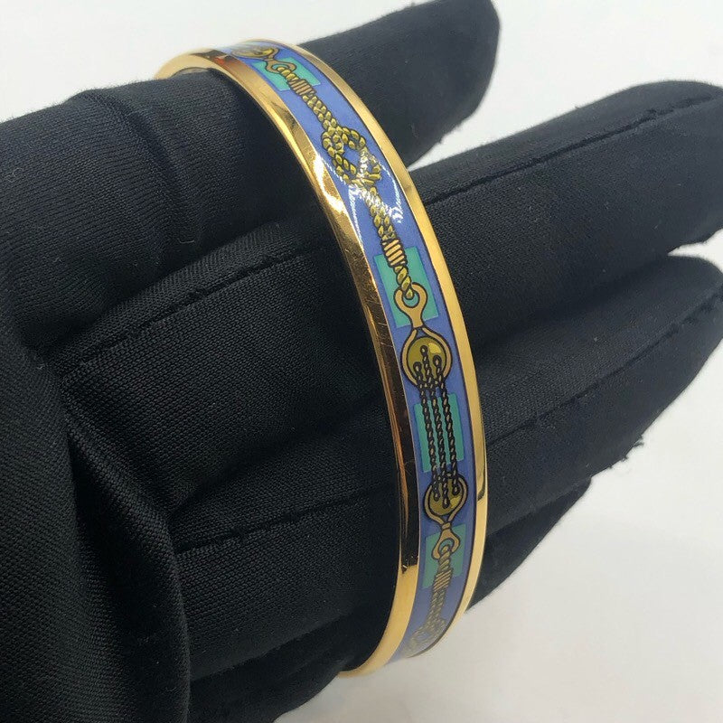 エルメス HERMES エマイユバングルPM ブルー/GD アクセサリー