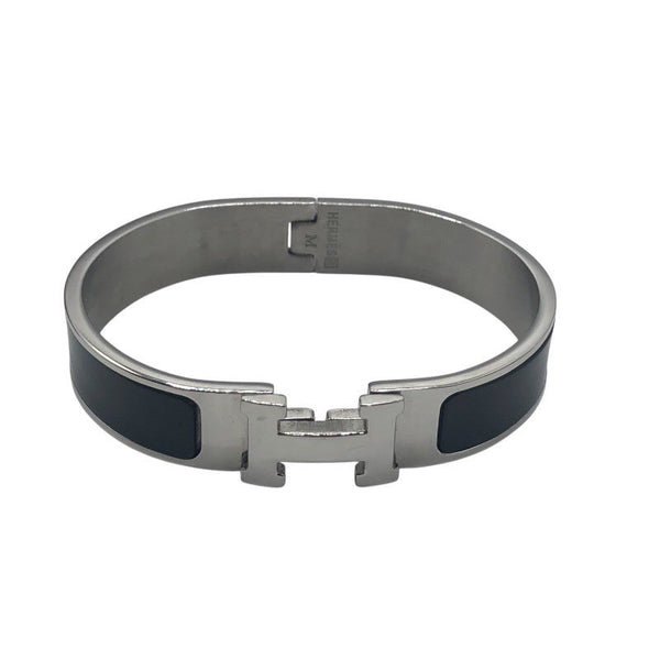 エルメス HERMES クリッククラックPM ブラック/SV エナメル・メタル アクセサリー